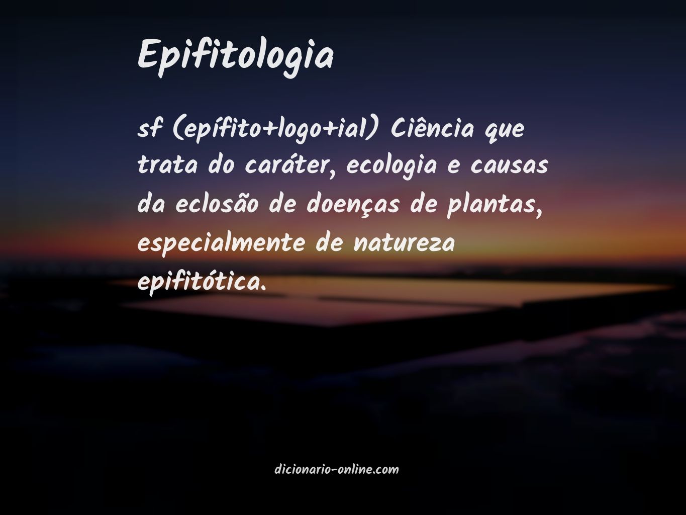 Significado de epifitologia