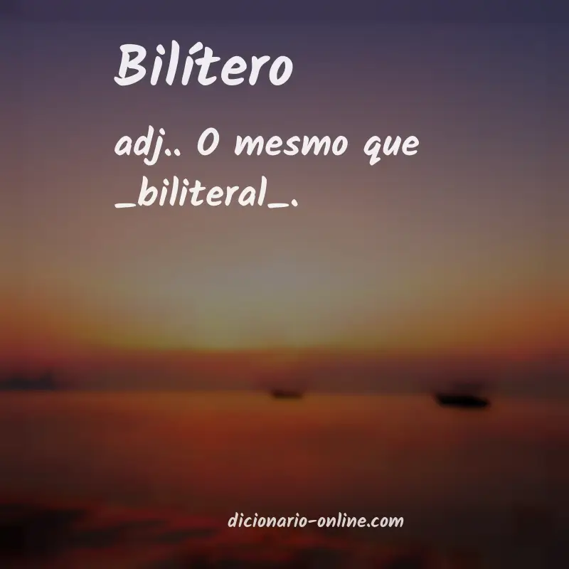 Significado de bilítero