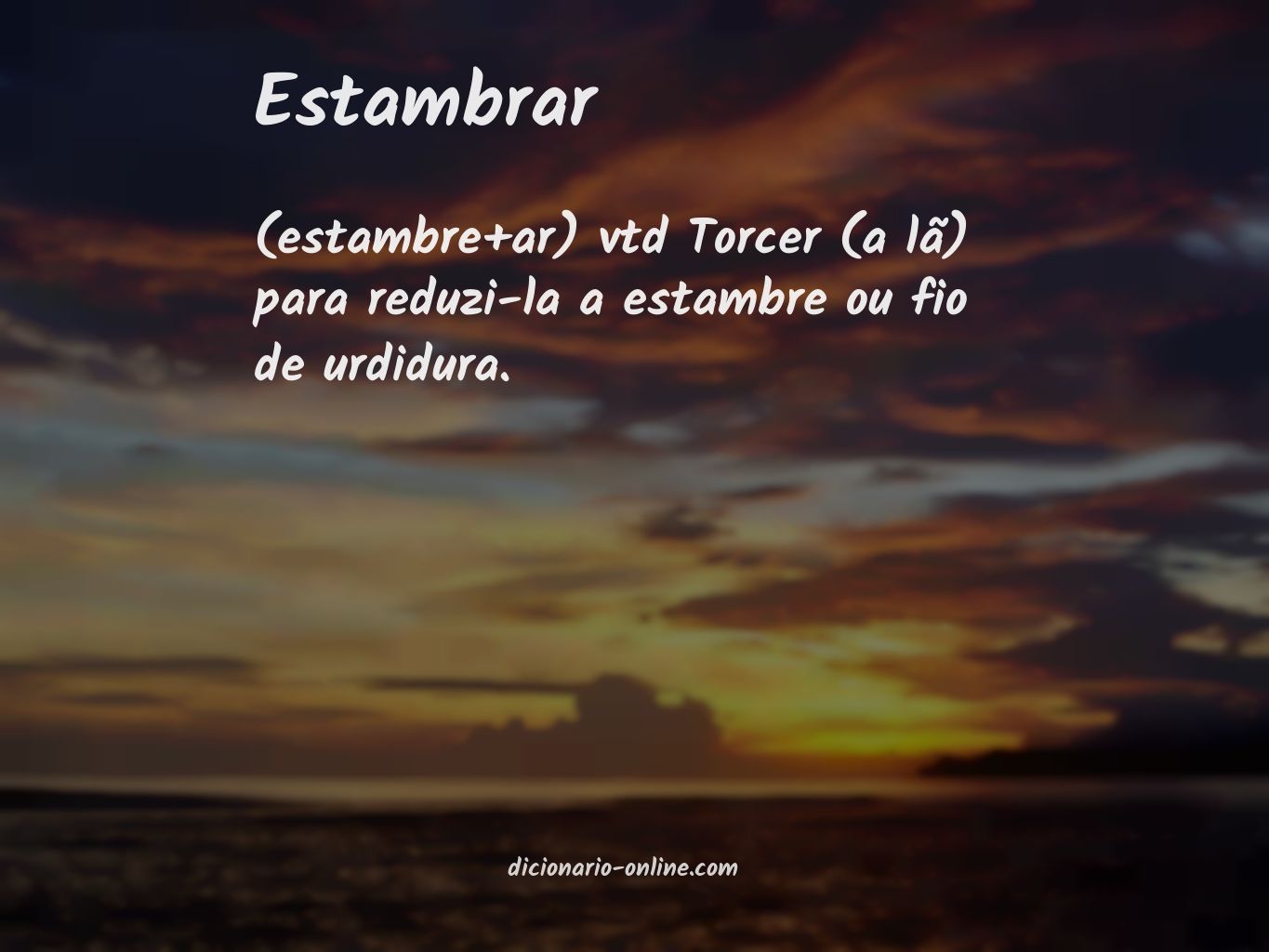 Significado de estambrar