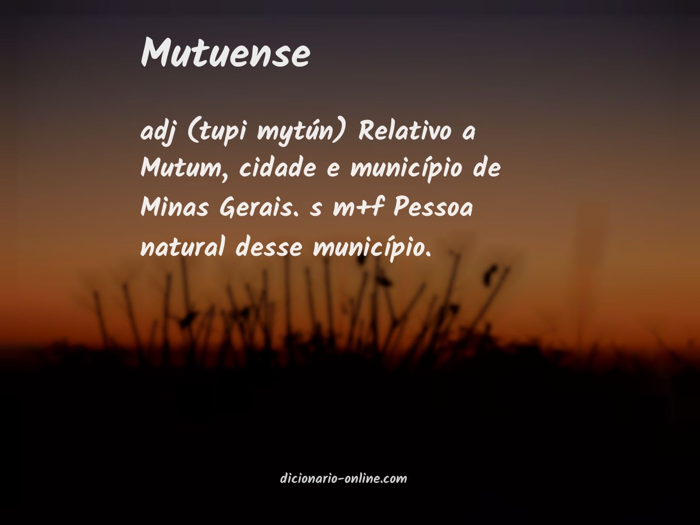 Significado de mutuense