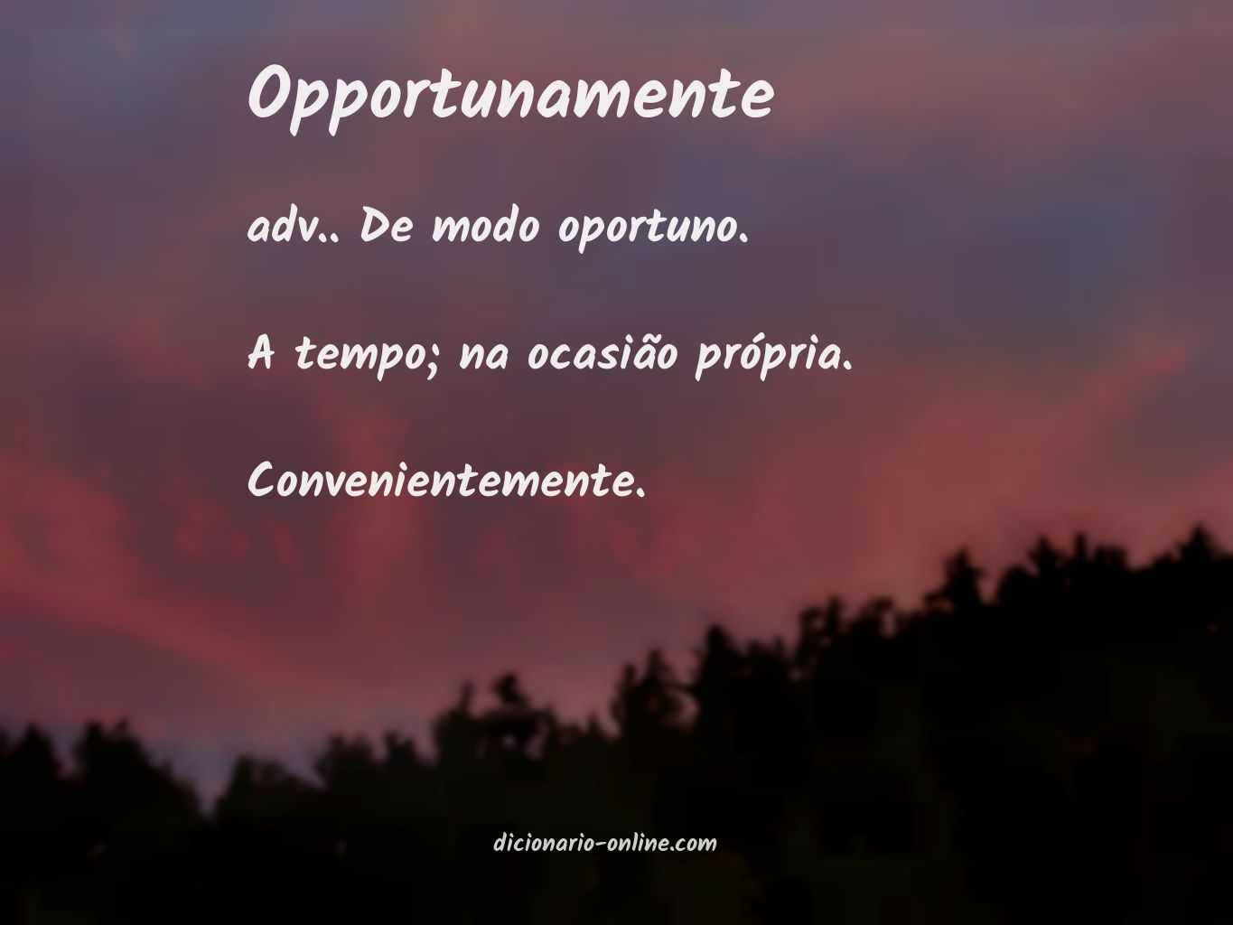 Significado de opportunamente