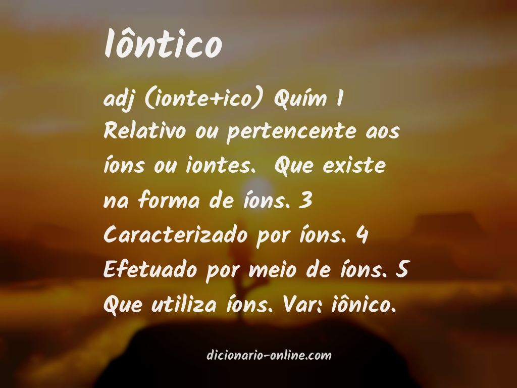 Significado de iôntico