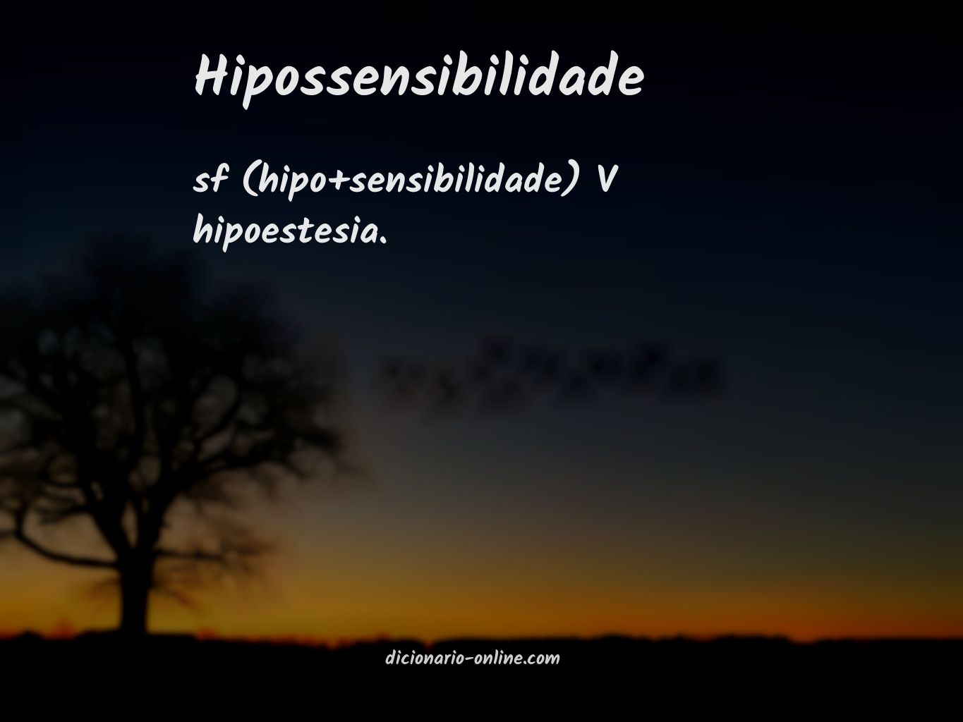 Significado de hipossensibilidade