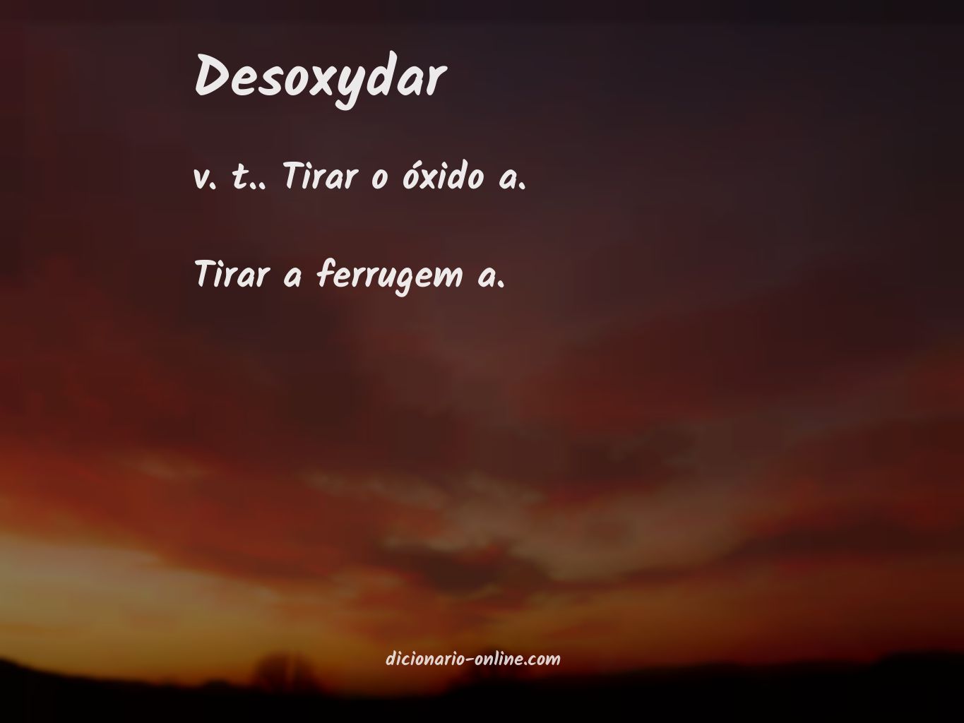 Significado de desoxydar