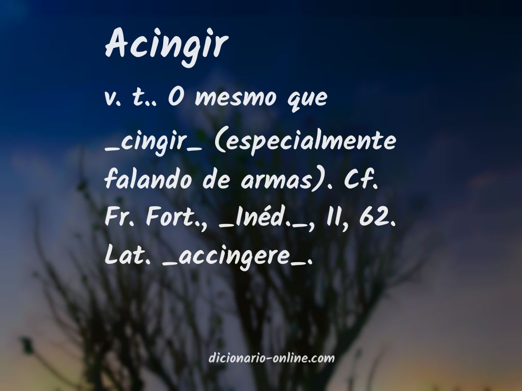 Significado de acingir