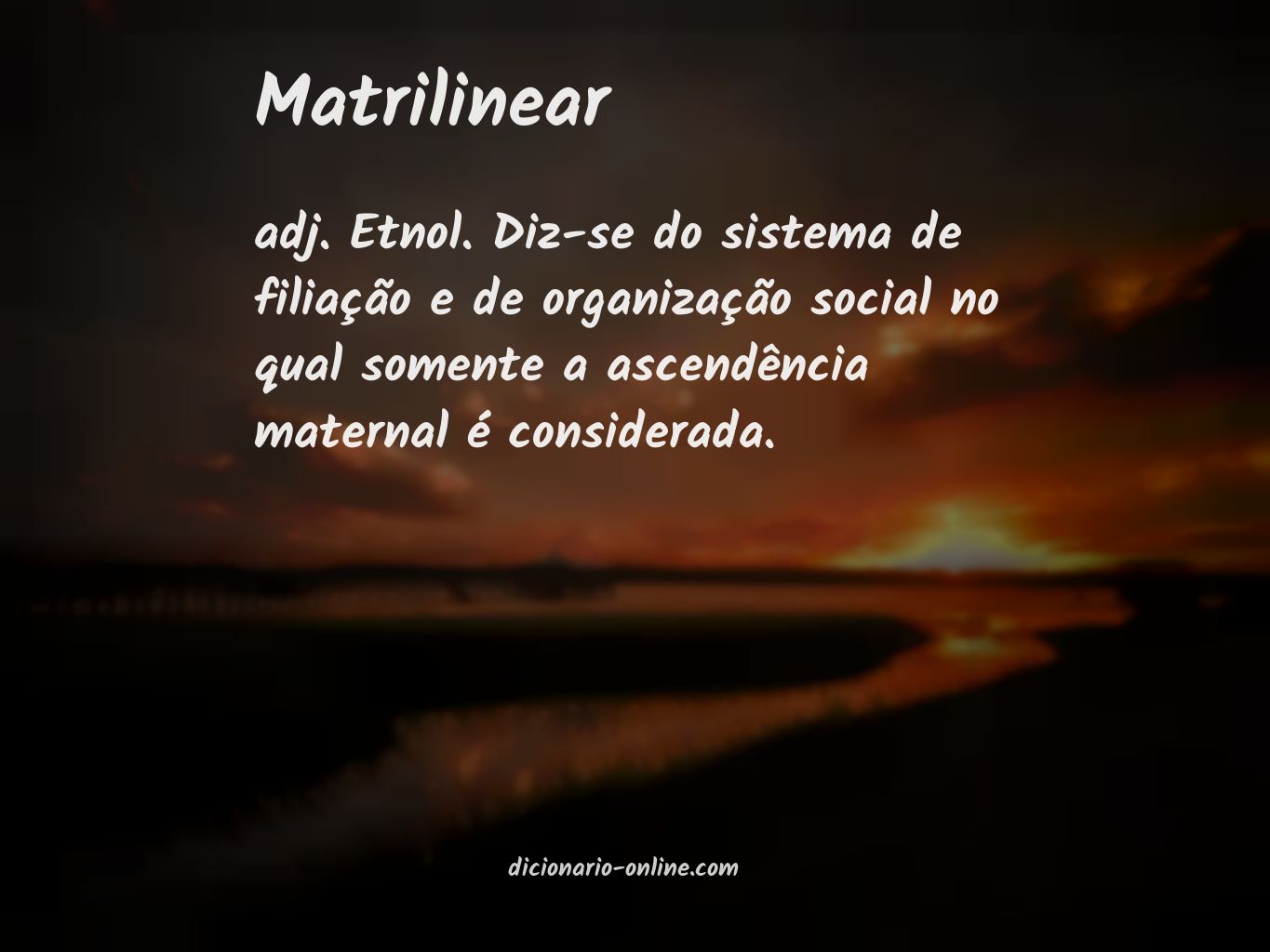 Significado de matrilinear