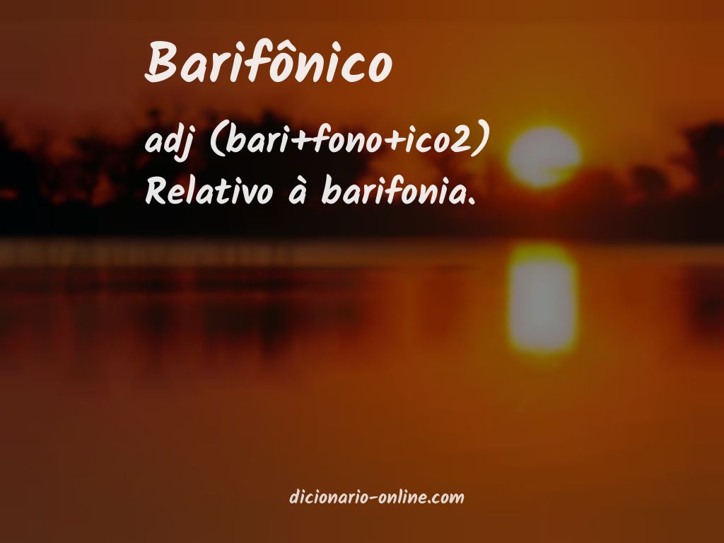 Significado de barifônico