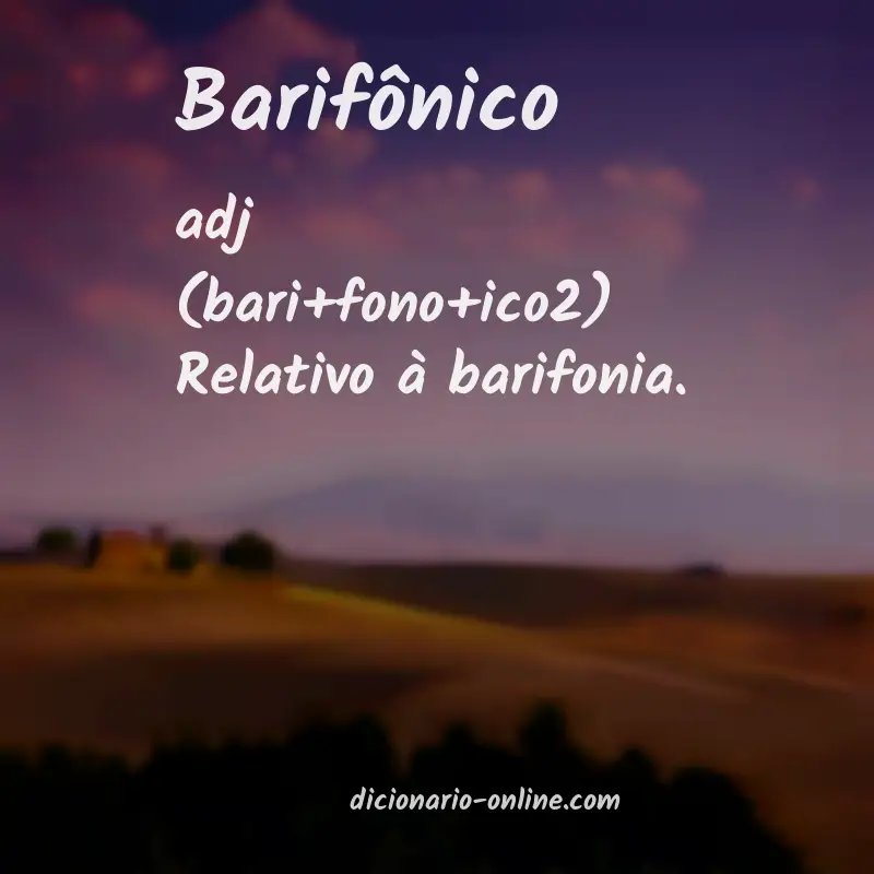 Significado de barifônico