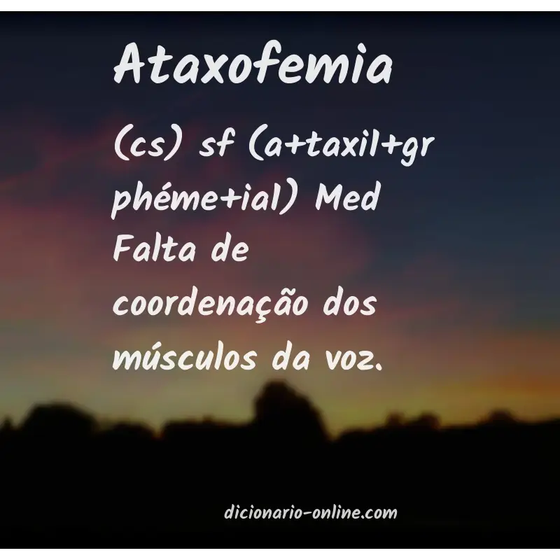 Significado de ataxofemia
