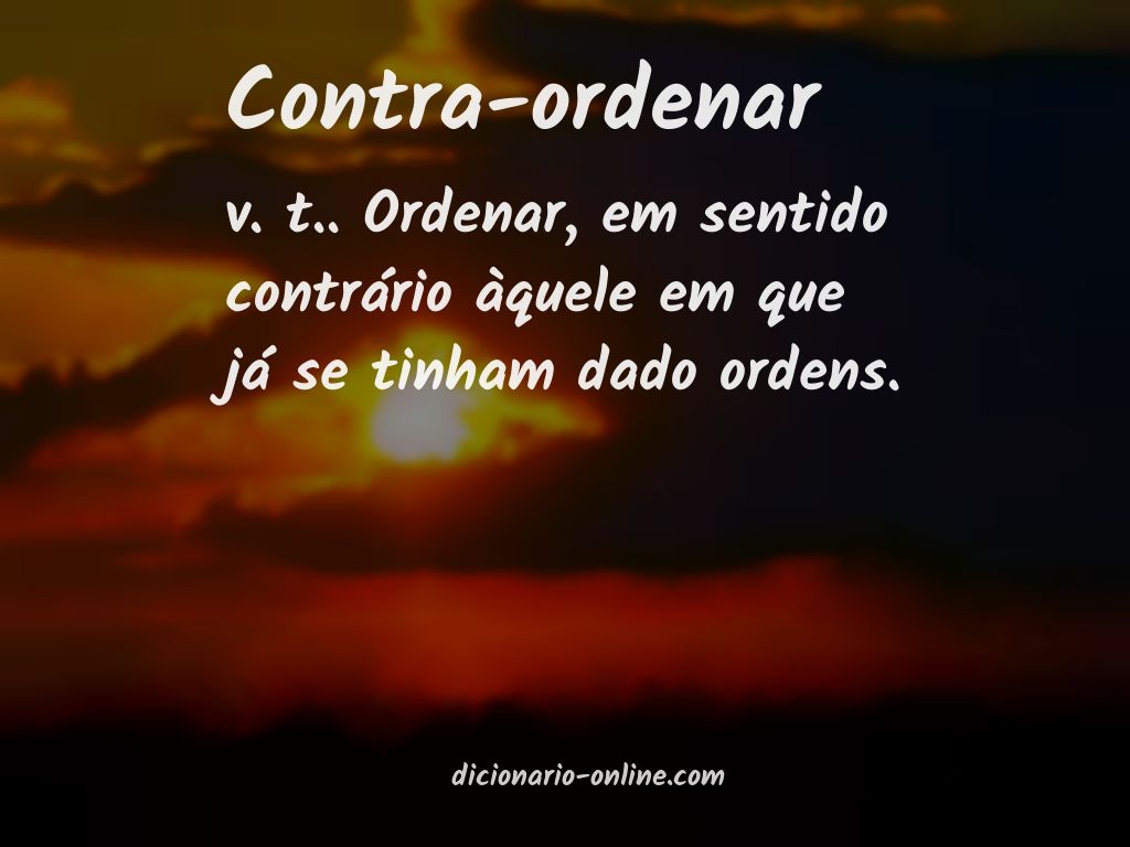 Significado de contra-ordenar