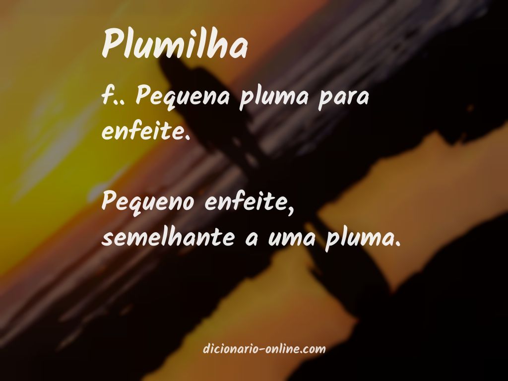 Significado de plumilha