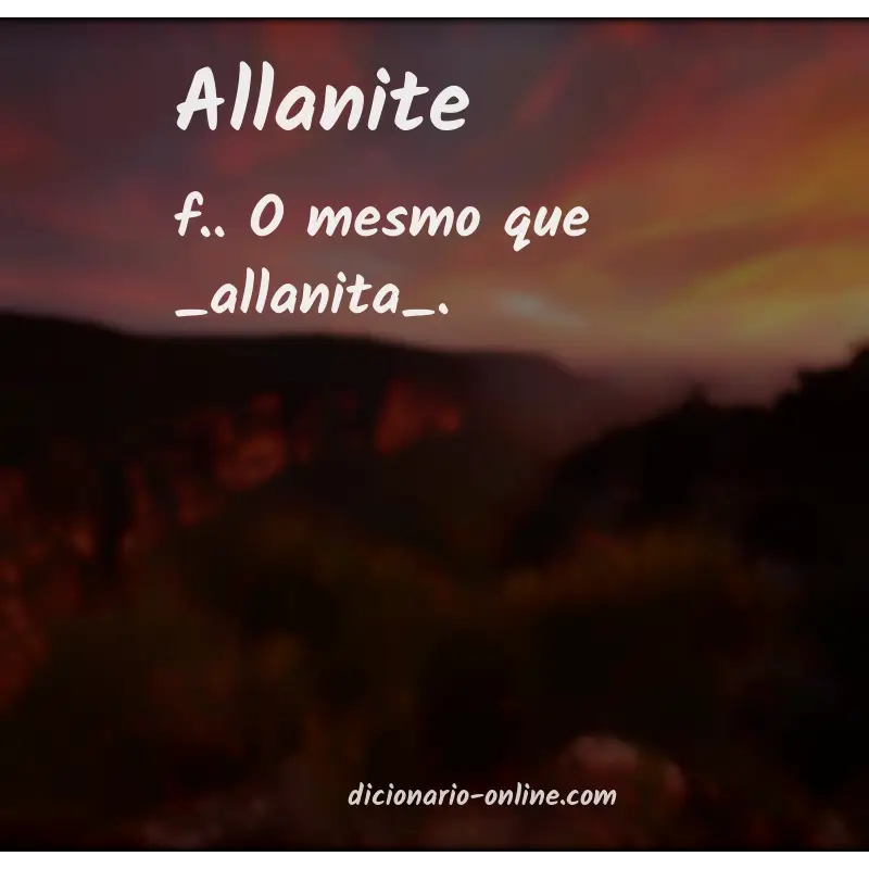 Significado de allanite