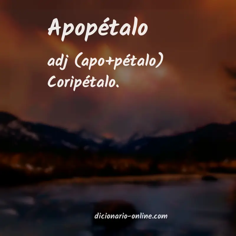 Significado de apopétalo