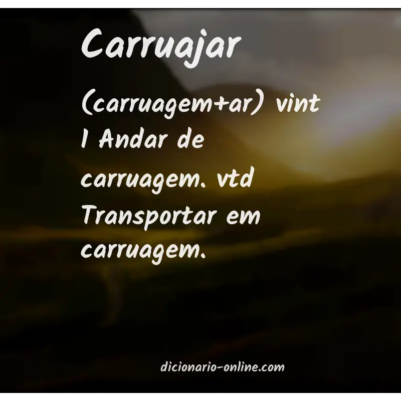 Significado de carruajar