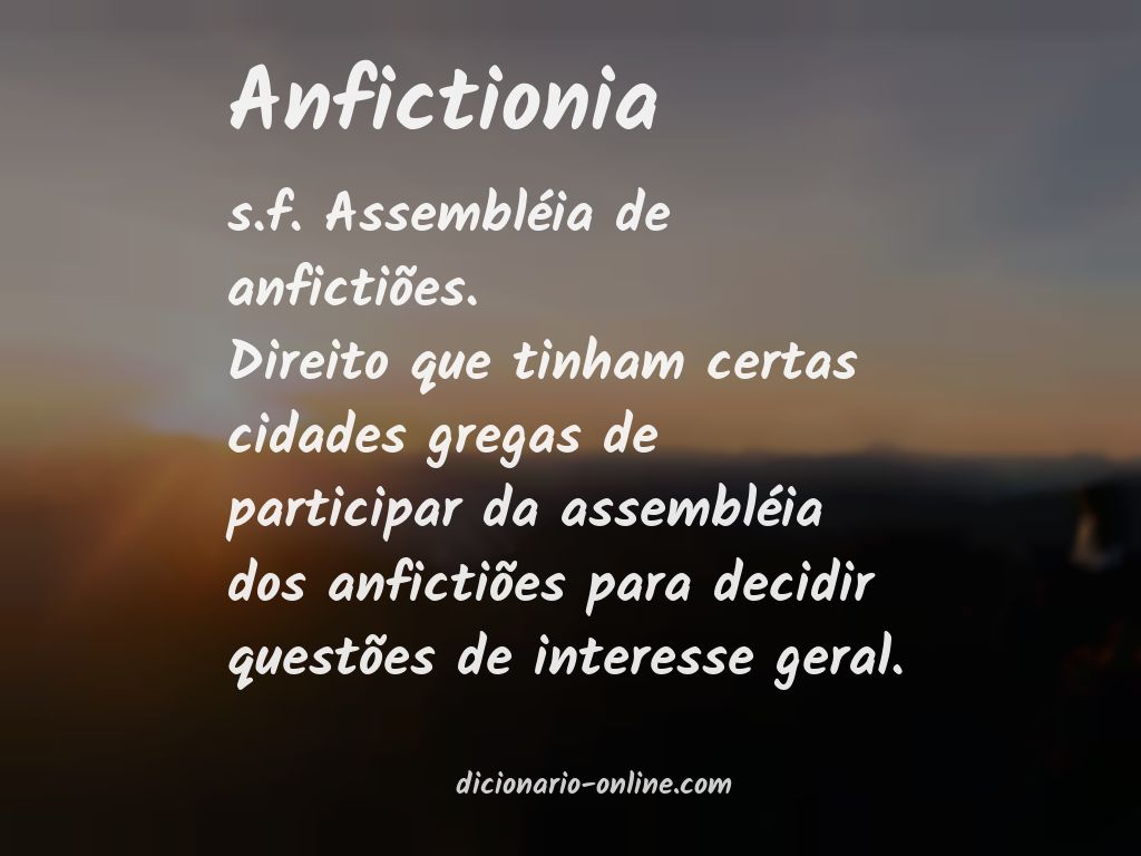 Significado de anfictionia