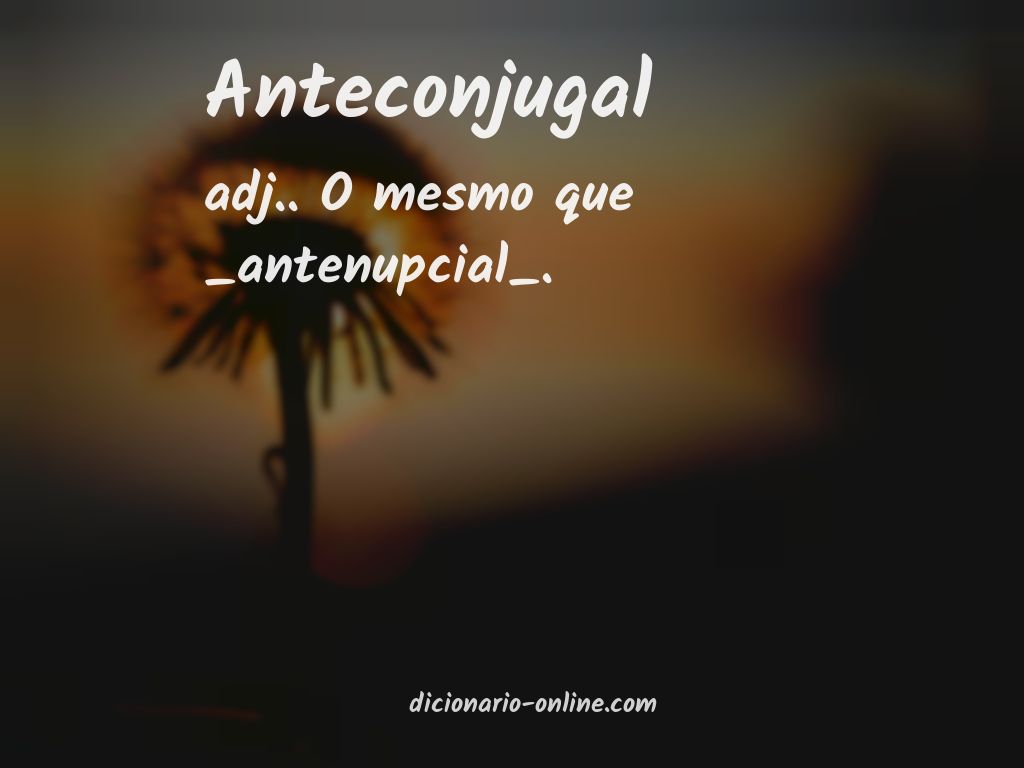 Significado de anteconjugal