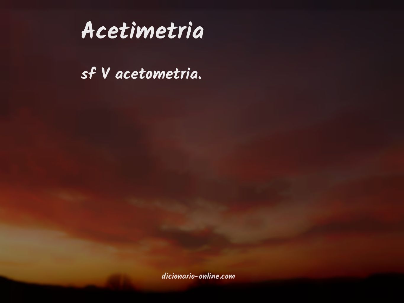 Significado de acetimetria