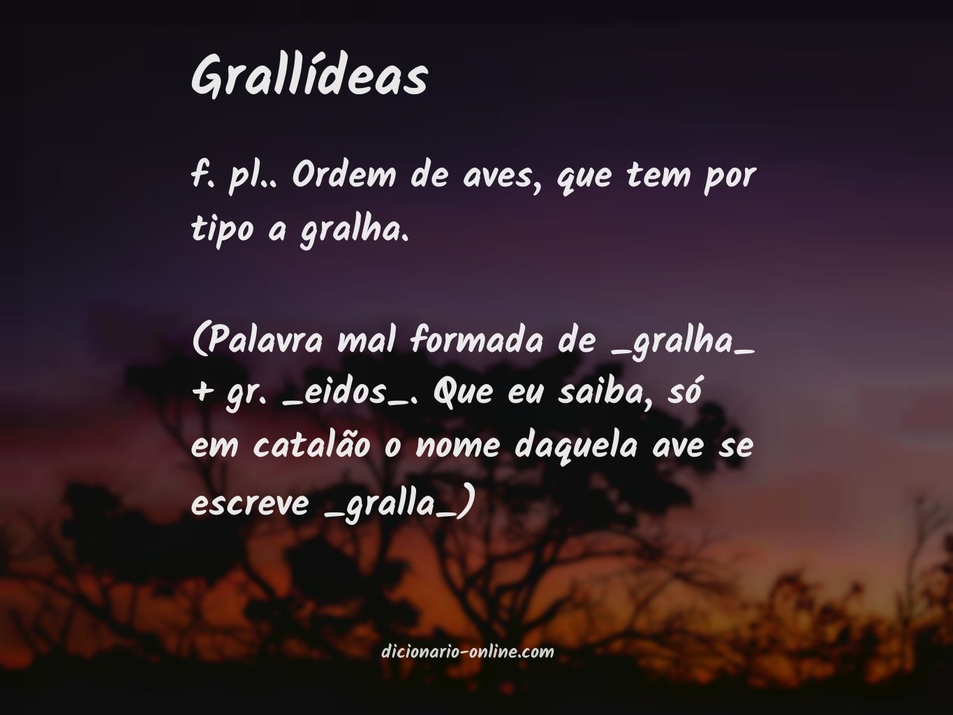 Significado de grallídeas