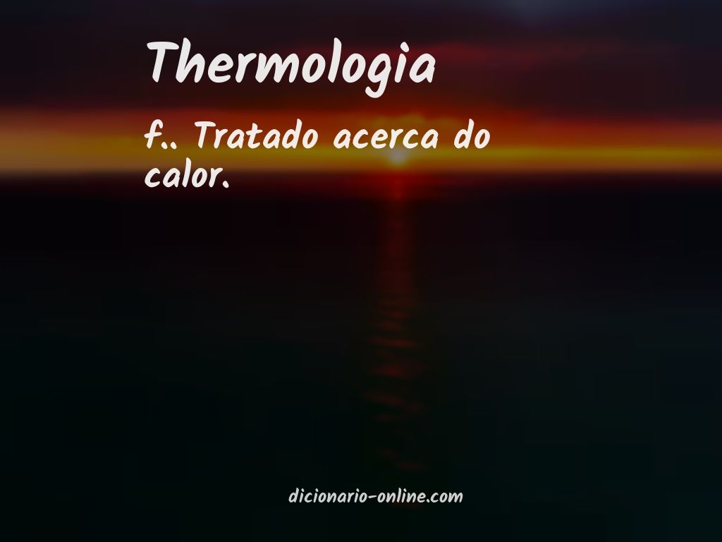 Significado de thermologia