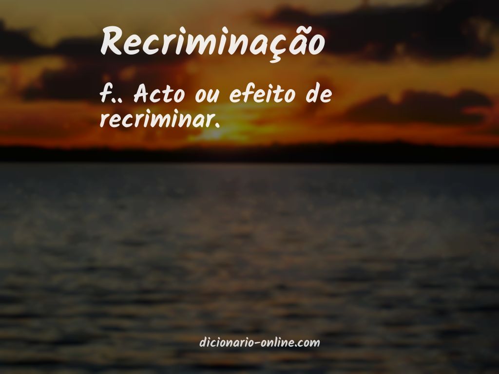 Significado de recriminação