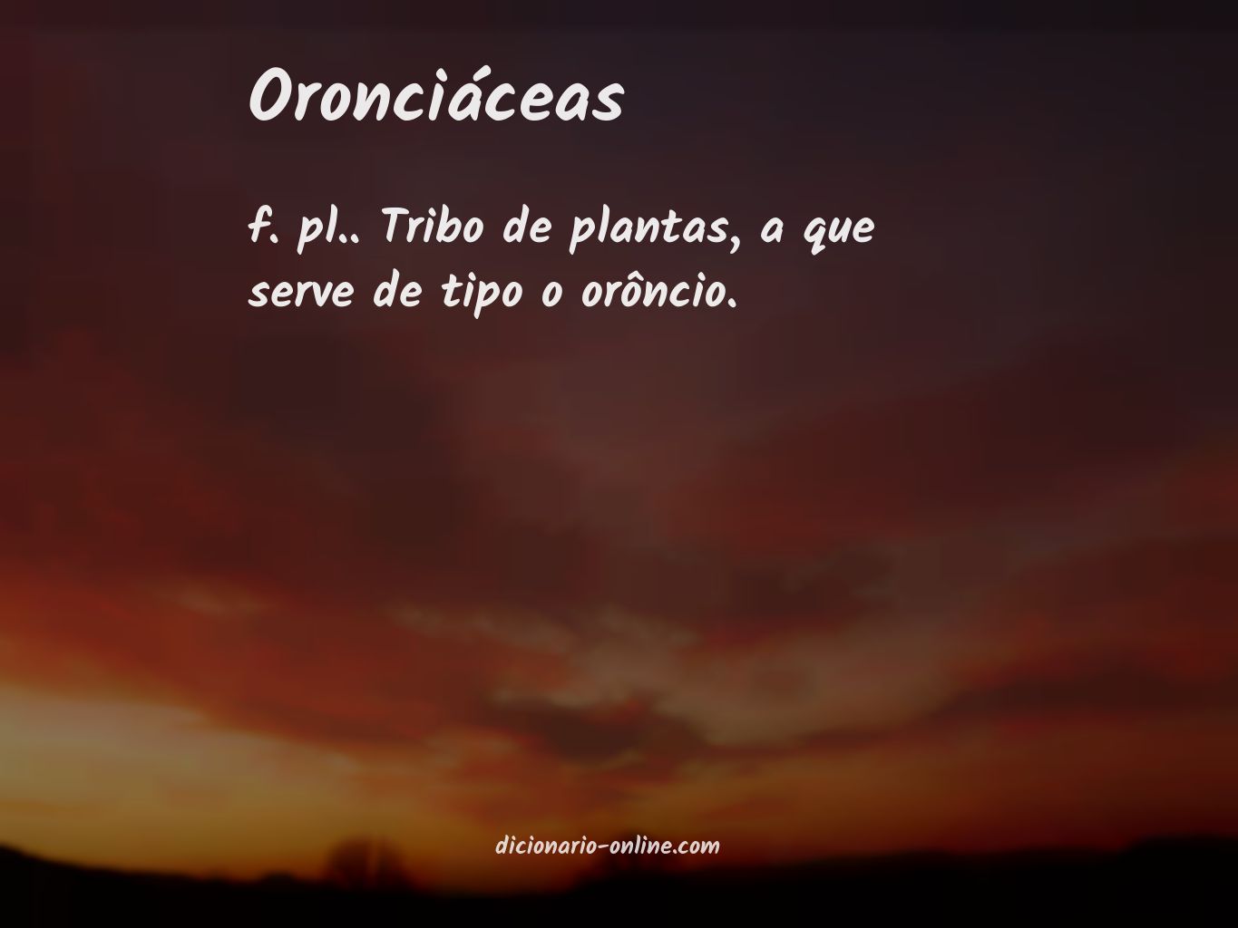 Significado de oronciáceas