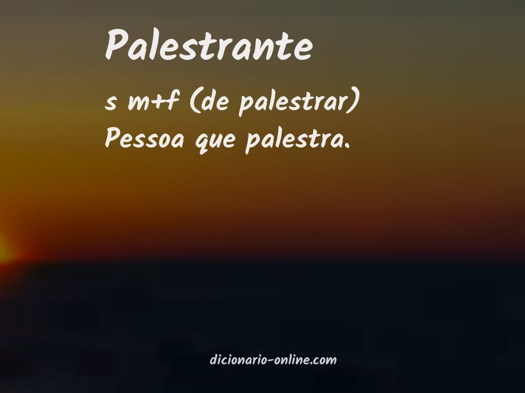 Significado de palestrante