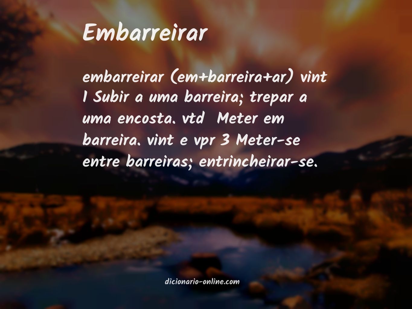 Significado de embarreirar