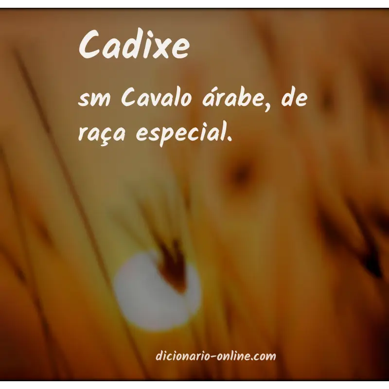 Significado de cadixe