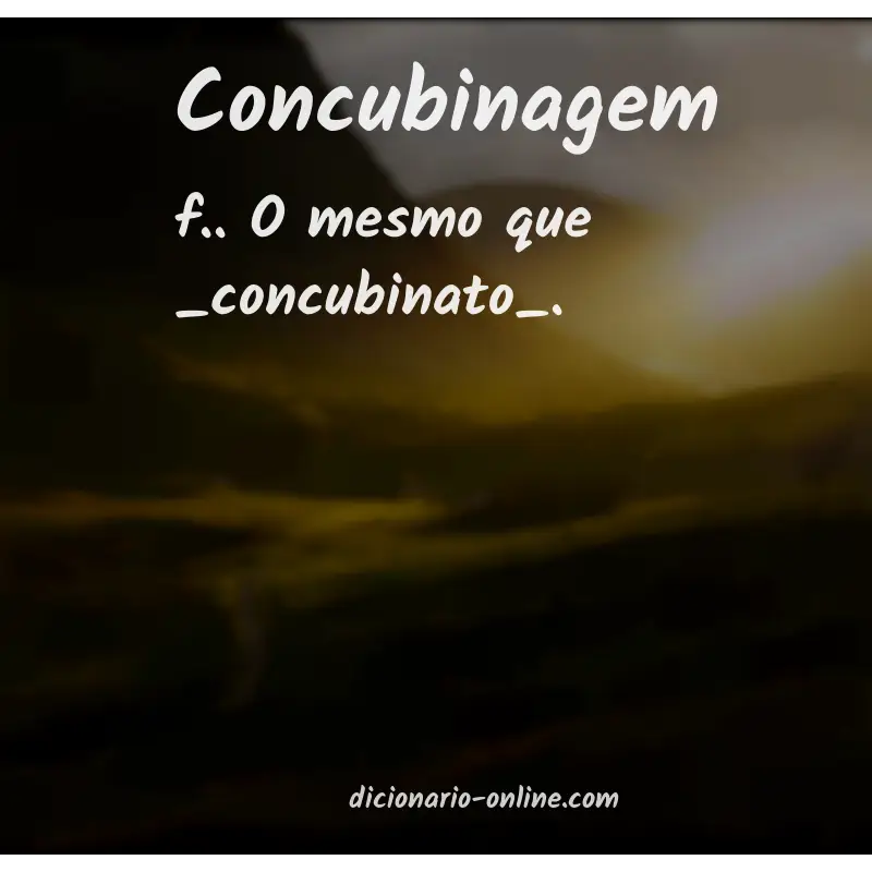 Significado de concubinagem