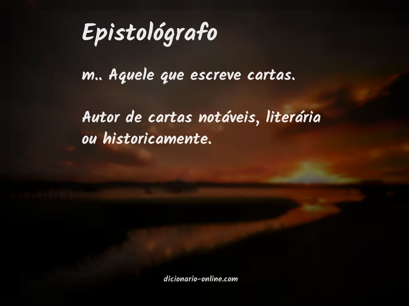 Significado de epistológrafo