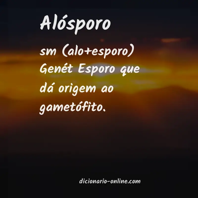 Significado de alósporo