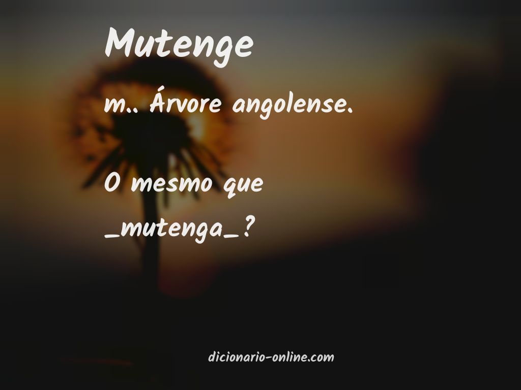 Significado de mutenge