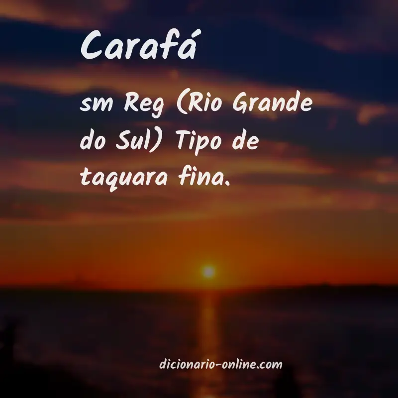 Significado de carafá