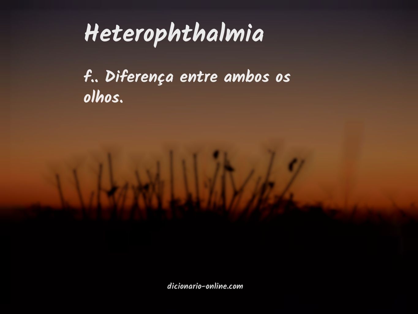 Significado de heterophthalmia