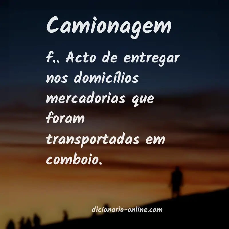 Significado de camionagem