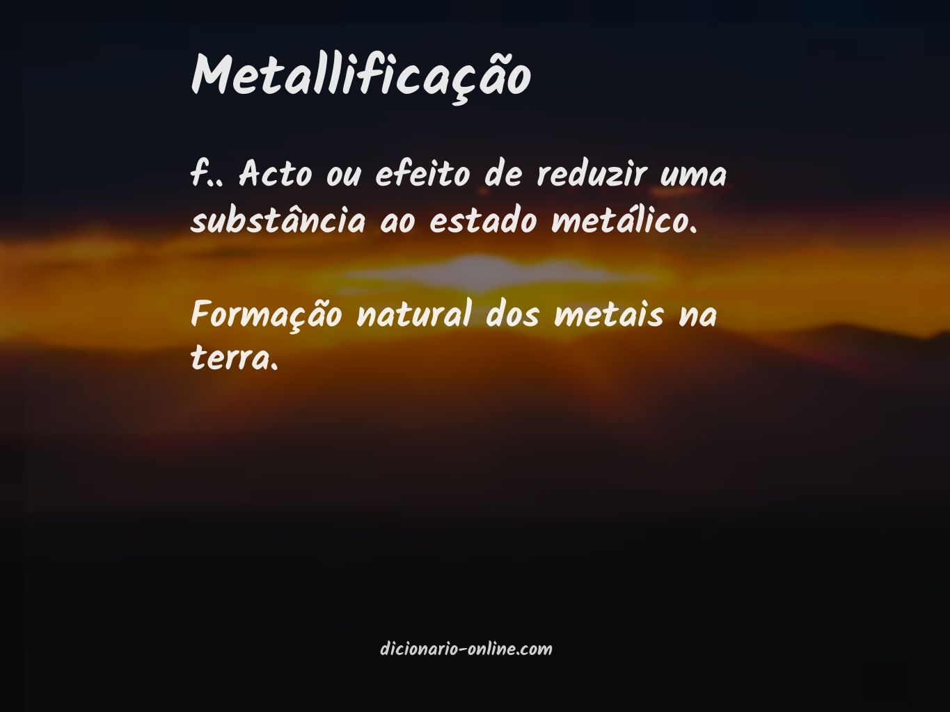 Significado de metallificação