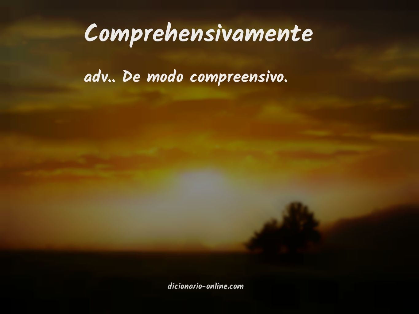 Significado de comprehensivamente