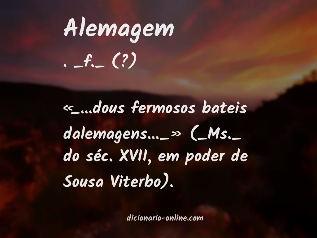 Significado de alemagem