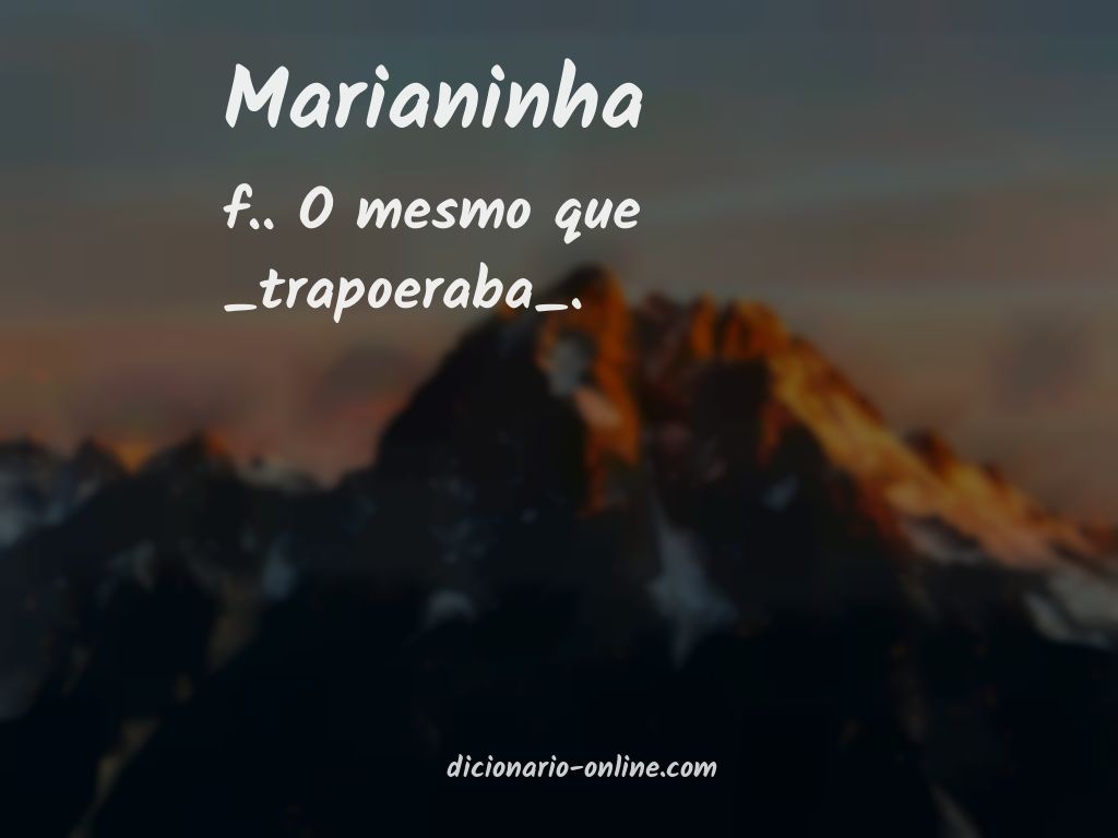 Significado de marianinha