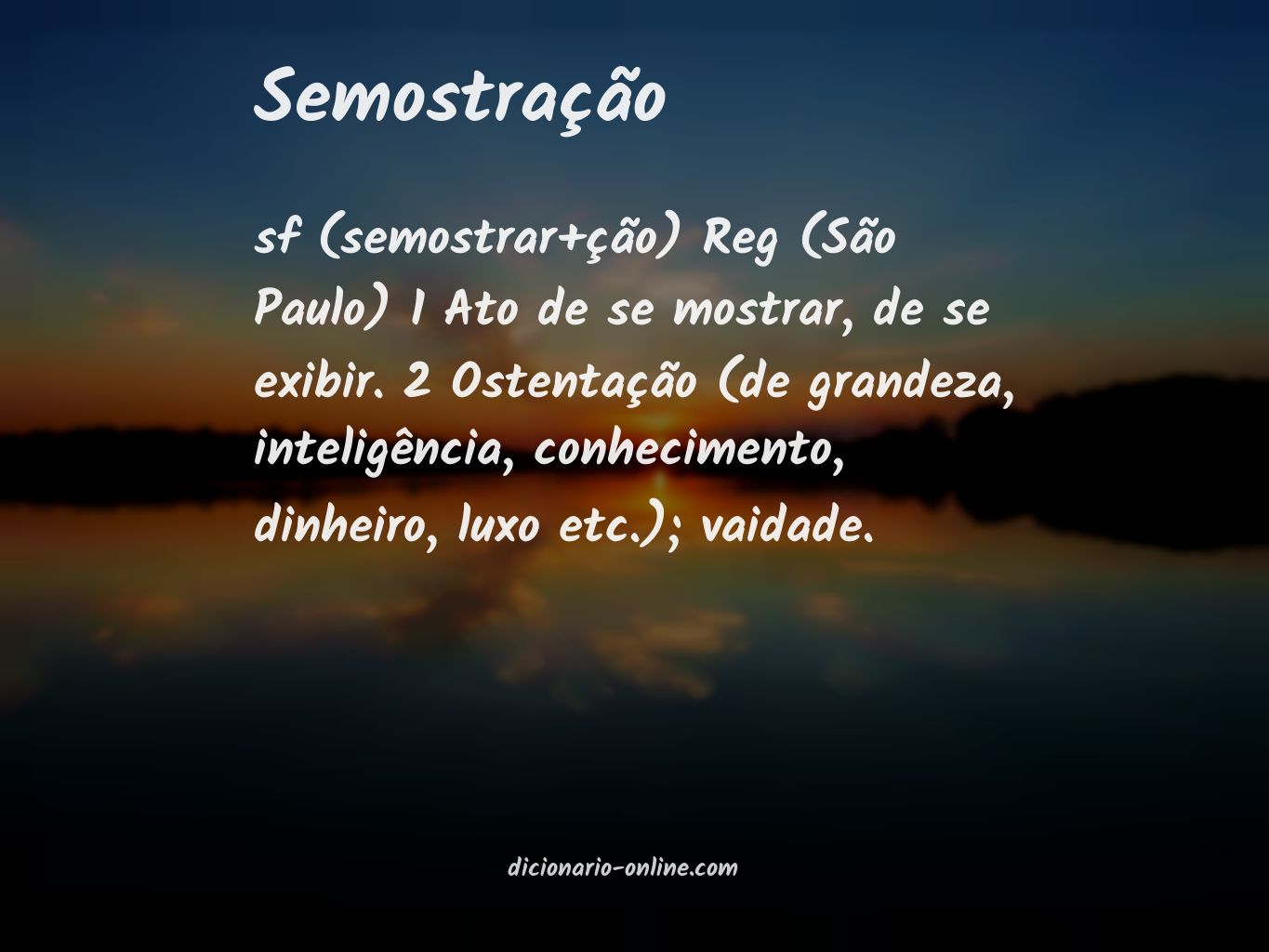 Significado de semostração