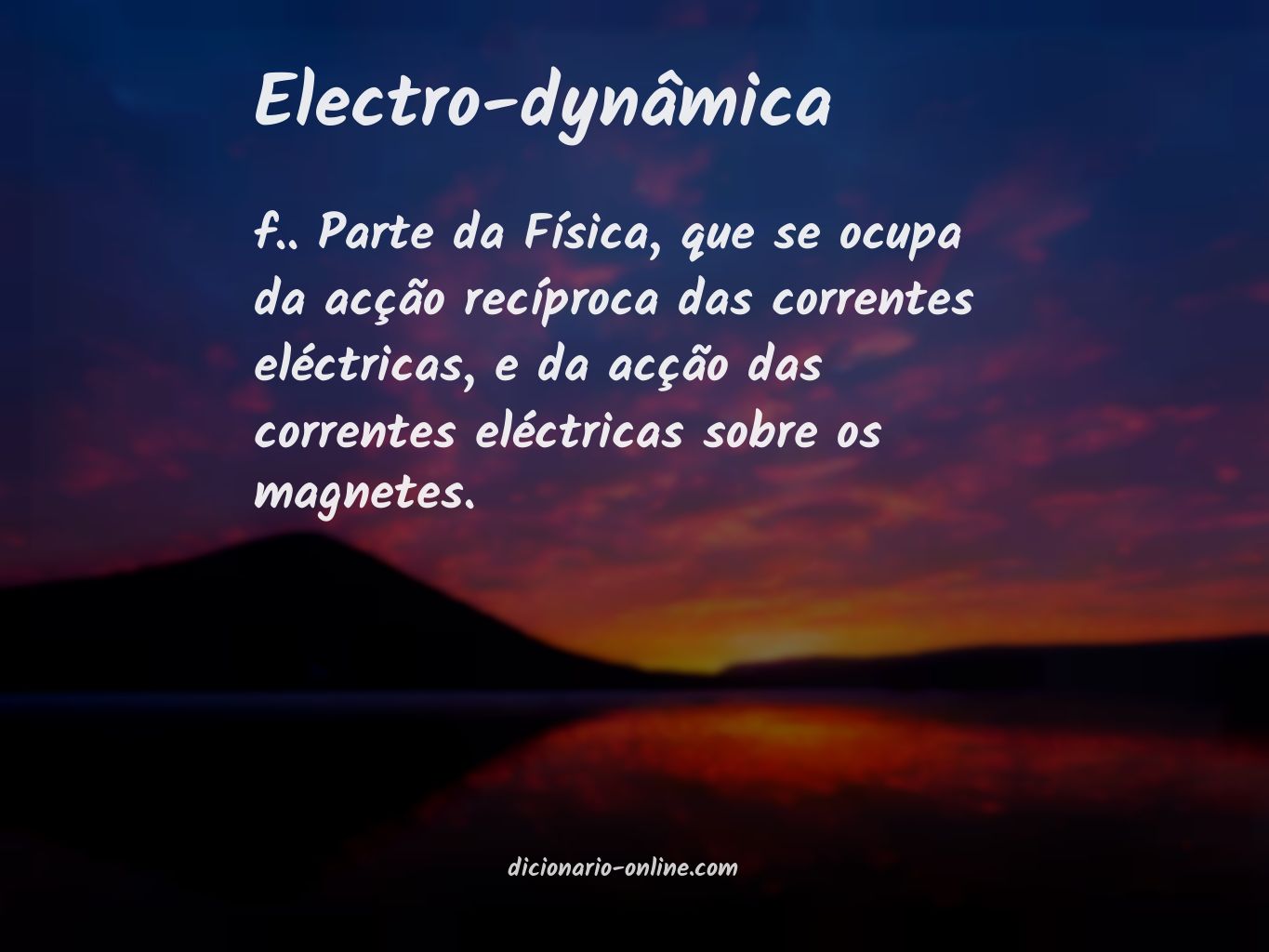 Significado de electro-dynâmica