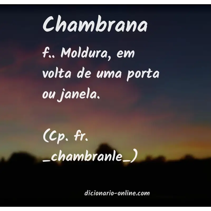 Significado de chambrana