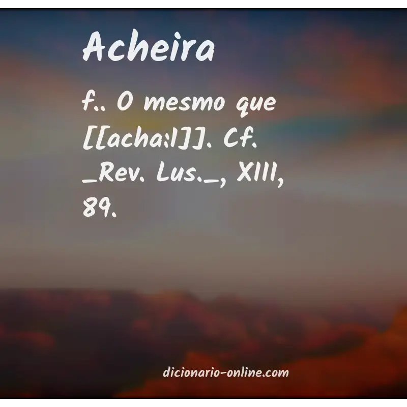 Significado de acheira