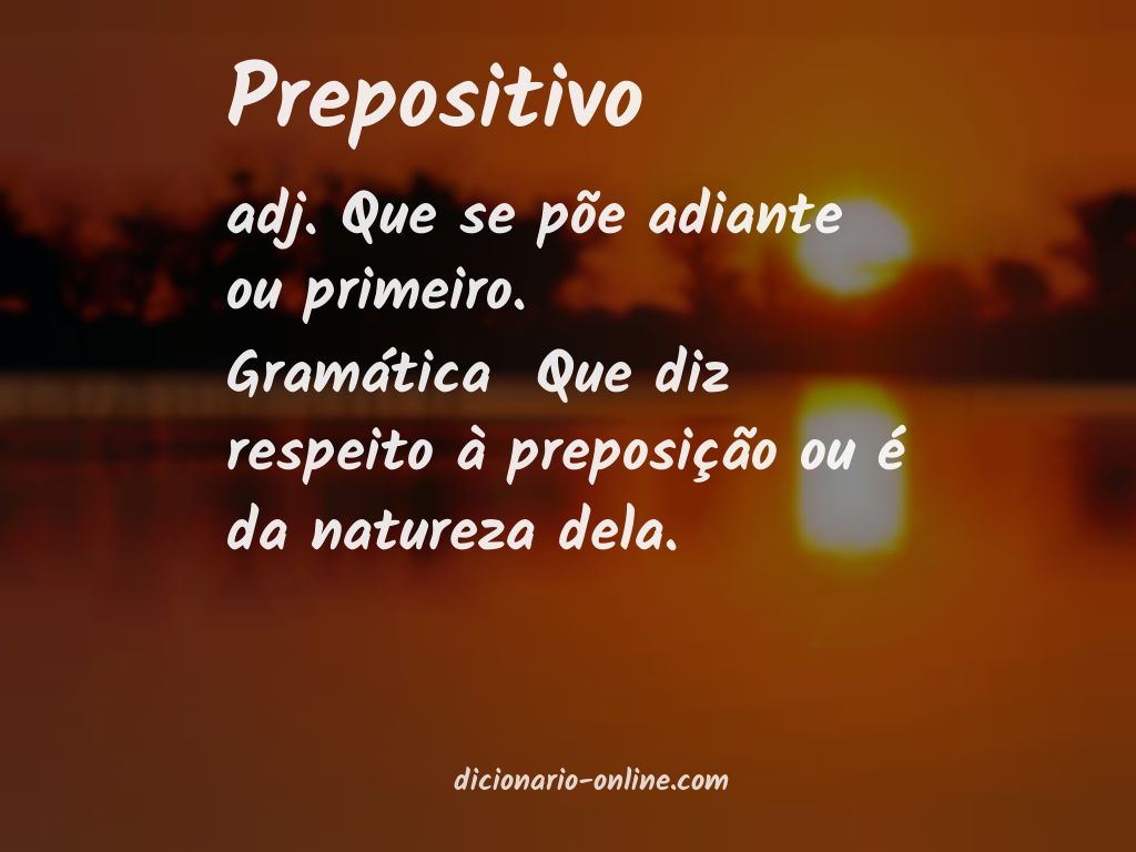 Significado de prepositivo