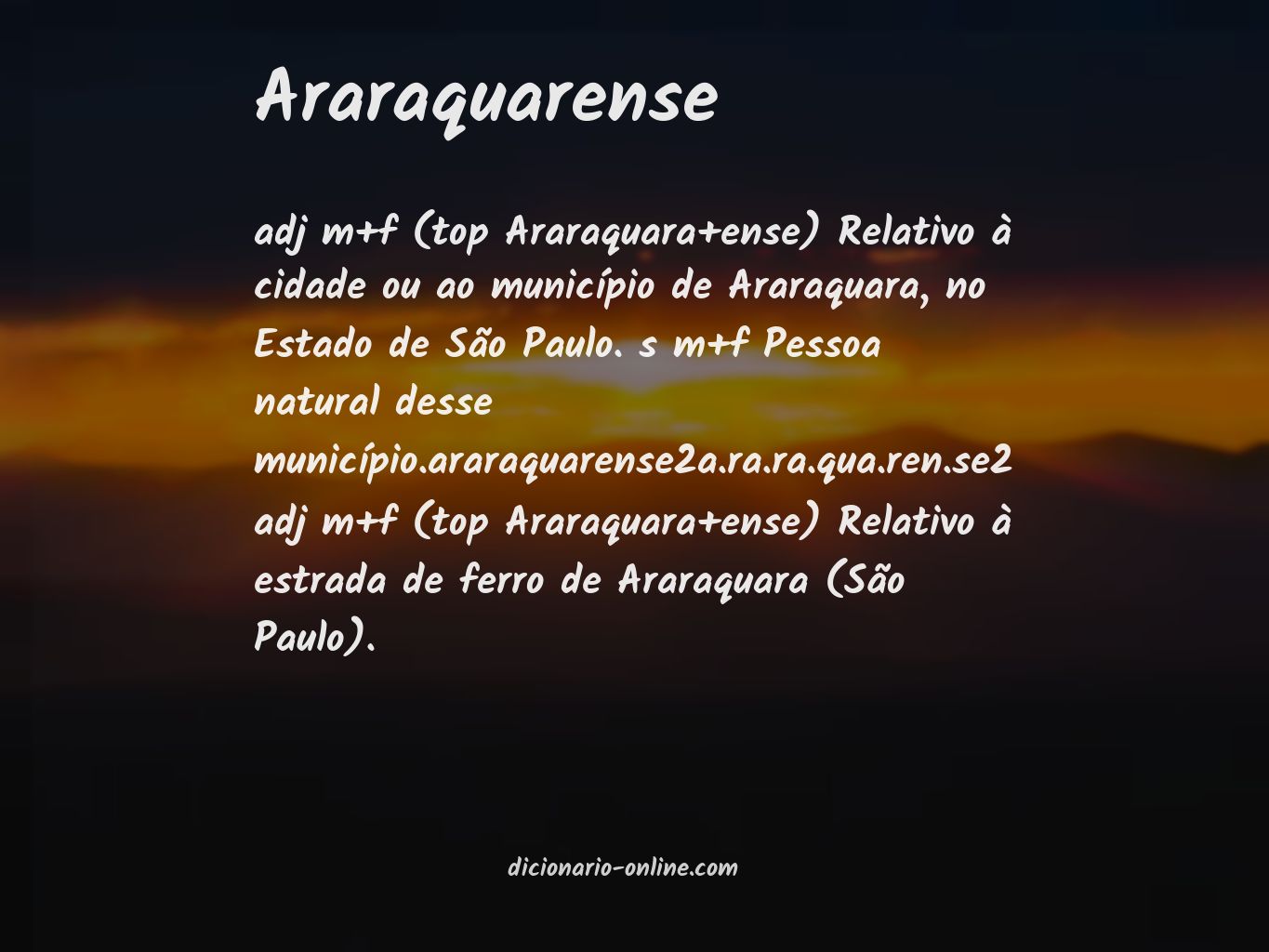 Significado de araraquarense