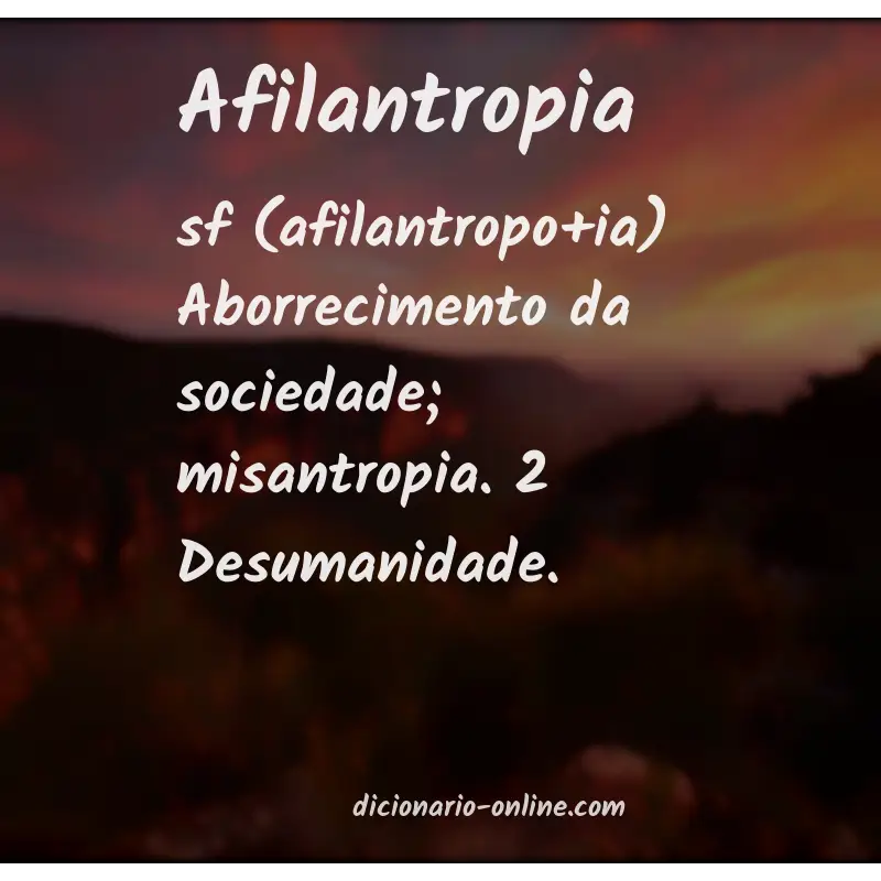 Significado de afilantropia