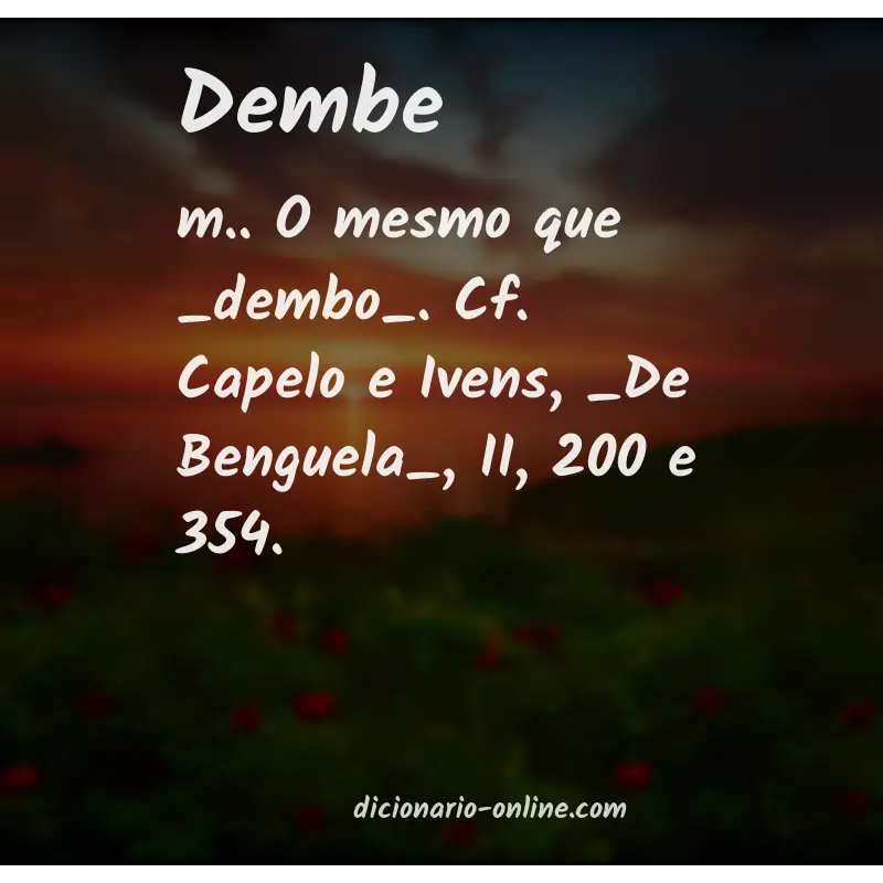 Significado de dembe