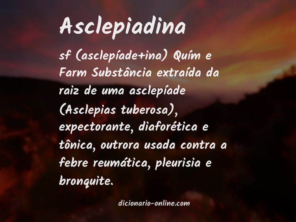 Significado de asclepiadina
