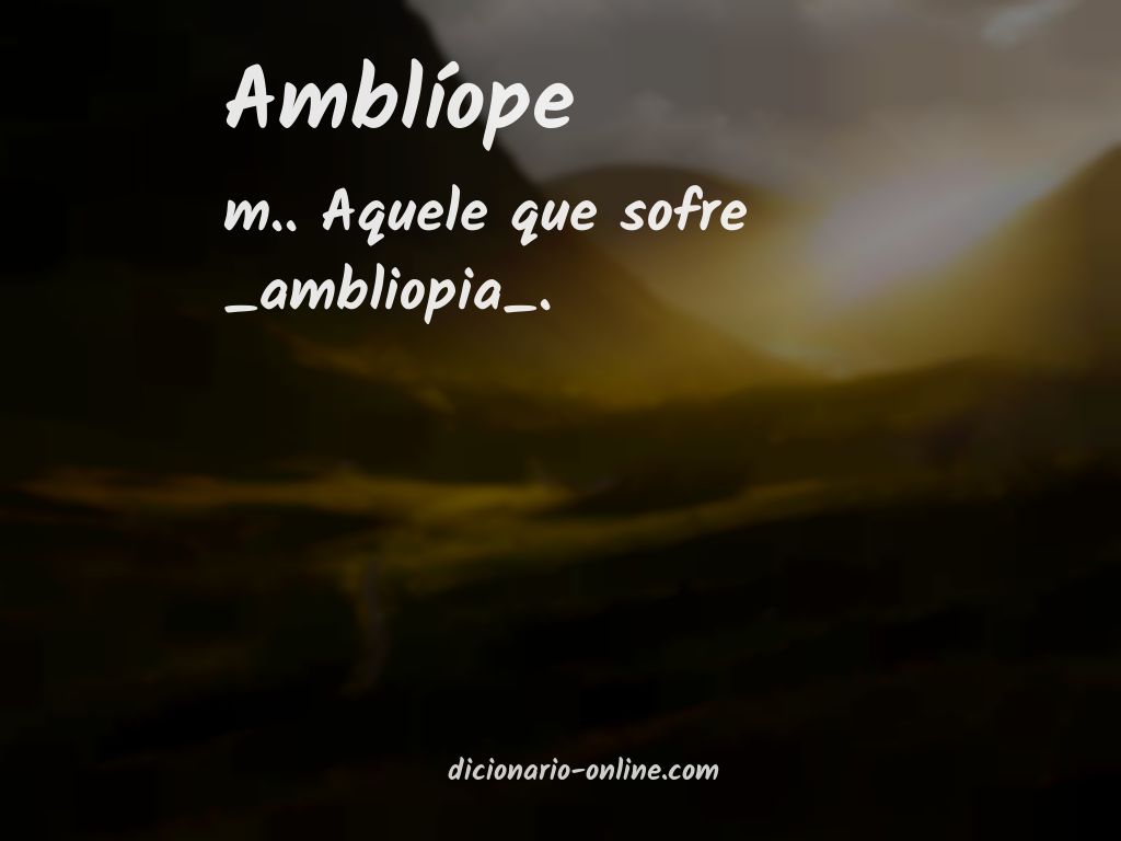 Significado de amblíope