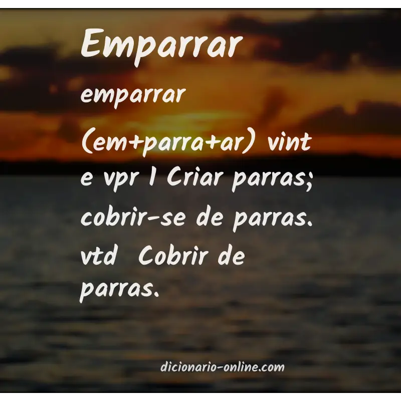 Significado de emparrar